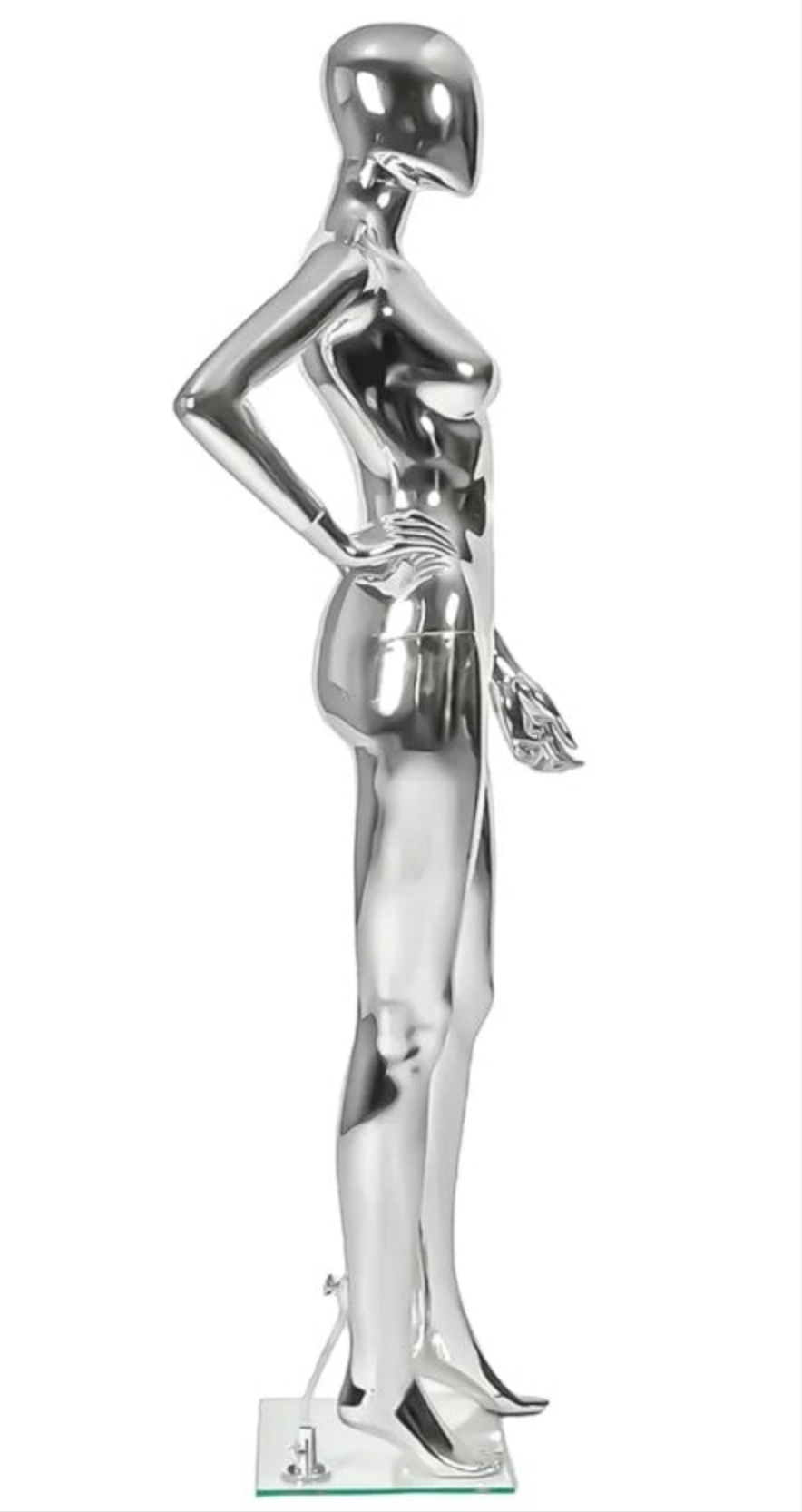 Mannequin Dress Form Display - Manikin Torso Stand Realistic Full Body Mannequin for Retail Clothing Shops, Halloween Christmas Cosplay (Silvery, Female or Male