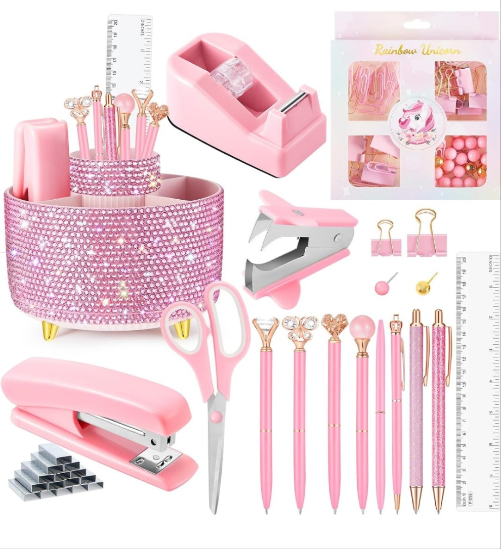 Pen Holder Office Accessories Set Desk Accessories Office Supplies
Bling, for Women, 360 Rotating, Rhinestone, Diamond Pens, Glitter, Desk Organizers, Bedazzled, Teen Girls Gift