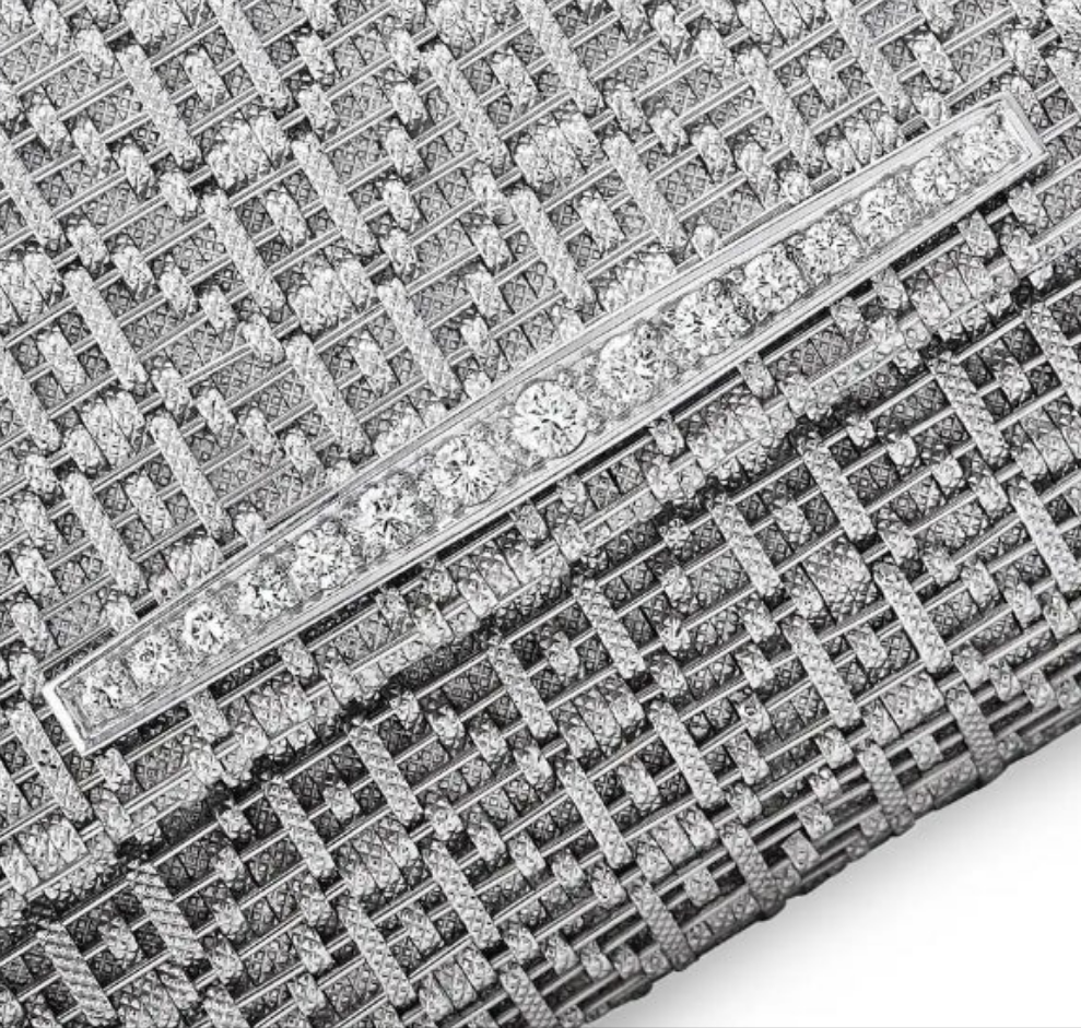 1960's Diamond Ladies Italian 18K White Gold Clutch Purse