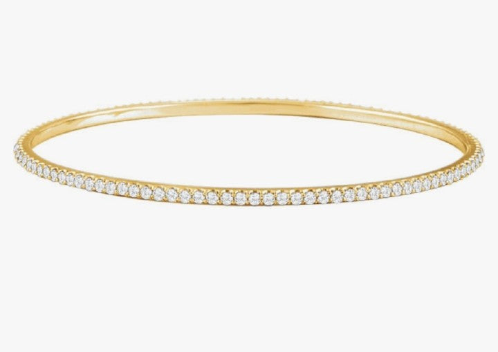 COCOMONEY 3 Ct. Diamond Infinity Bangle Bracelet in 14K White Gold, Rose Gold or Yellow Gold