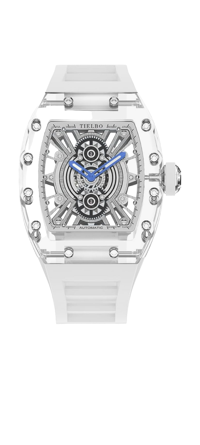 HEMUDU Mechanical Crystals Luxury Watches for Men Ladies Hollowing Dial Wristwatch Waterproof Man Brilliant Transparent Case