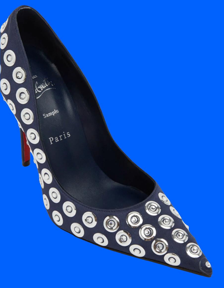 Christian Louboutin Miss Z Silk Crystal Red Sole Pumps