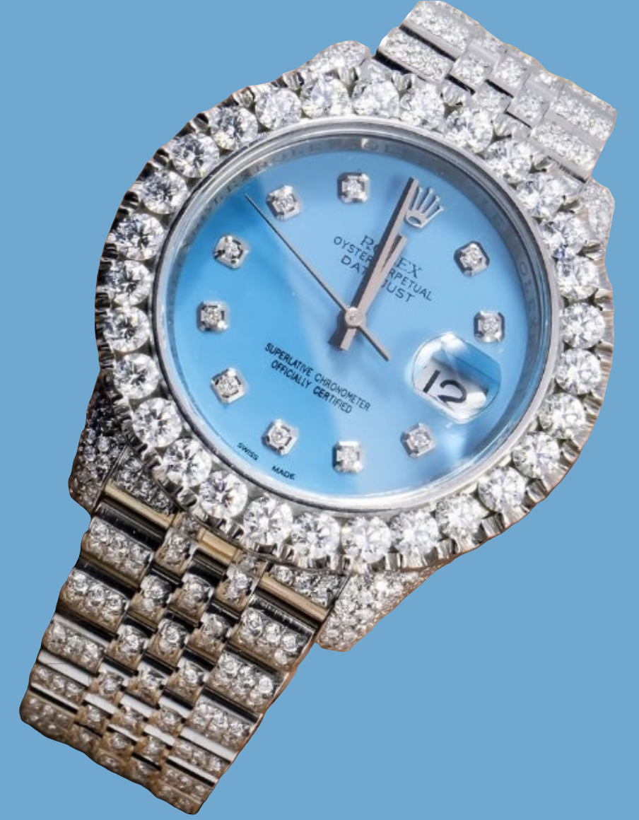 ROLEX DATEJUST 116200 36MM SKY BLUE DIAMOND DIAL WITH STAINLESS STEEL JUBILEE DIAMOND BRACELET Men's
