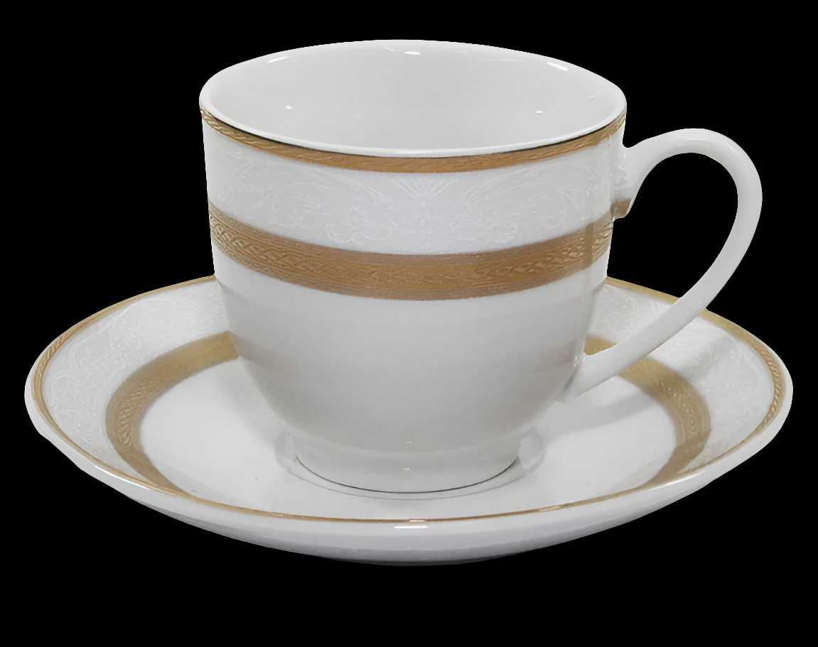 Royalty Porcelain "Queen" 20-Piece White & 24K Gold Dinnerware Set, 24K Gold-Plated Fine Porcelain, Service for 4