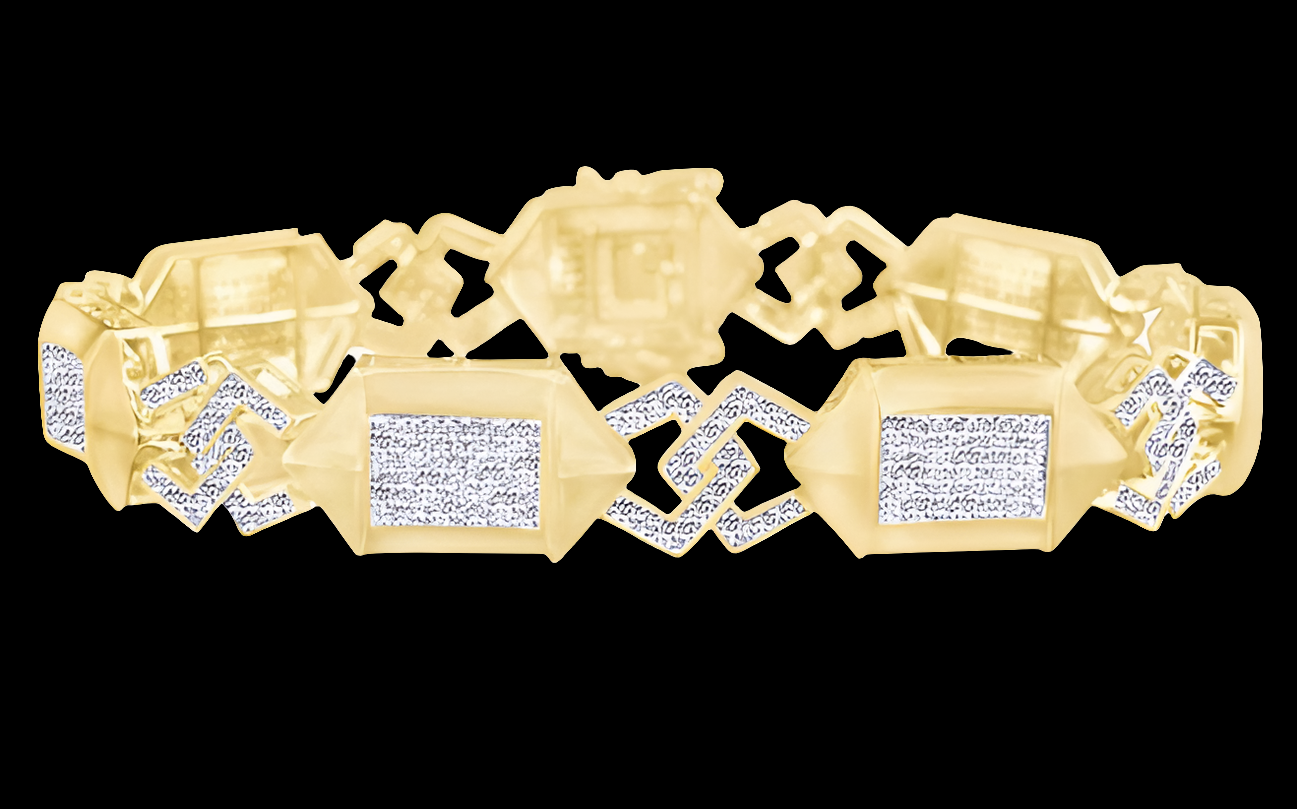 COCOMONEY White Natural Diamond Tennis Bracelet In 10k Solid Gold (4.25 cttw)