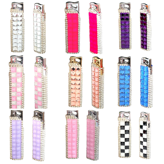 Refill Rhinestone Bling Lighter Luxury Blue Flame Torch Refillable Windproof Elegant