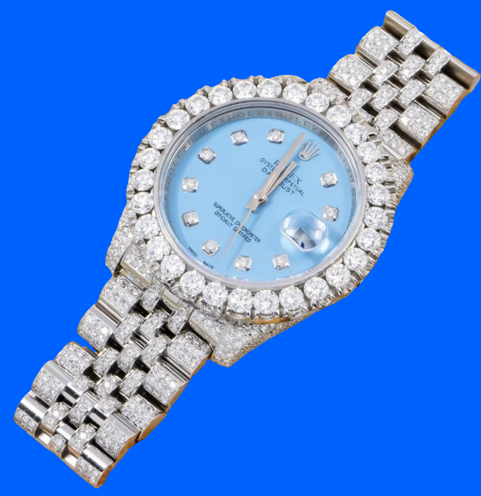 ROLEX DATEJUST 116200 36MM SKY BLUE DIAMOND DIAL WITH STAINLESS STEEL JUBILEE DIAMOND BRACELET Men's