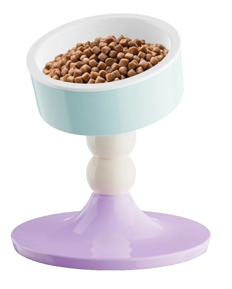 Ceramic Elevated Raised Cat Bowls,Cat Food Dish with Stand, 3 Height Adjustable Raised Dog Bowl Stand for Small Dogs Cats, Adjusts to 4.69", 5.98", 7.28"