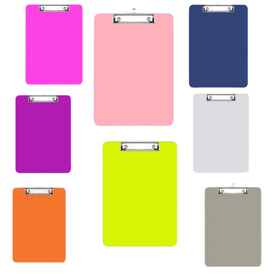 Plastic Clipboards with Low Profile Metal Clip, Translucent Clip Board, 12.5 x 9 Inch Letter Size | Office Supply | back to school