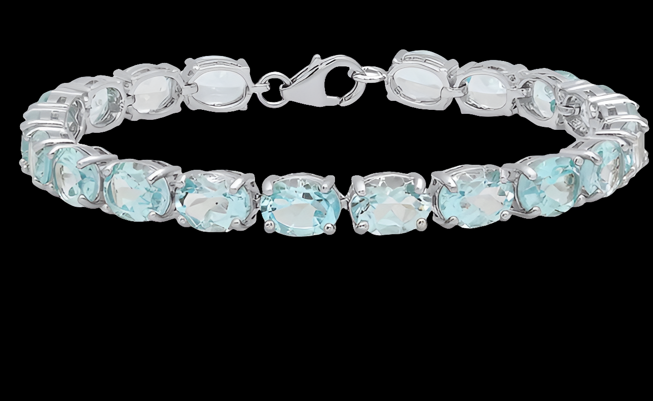 8X6 mm Each Oval Gemstone Ladies Tennis Bracelet,925 Sterling Silver