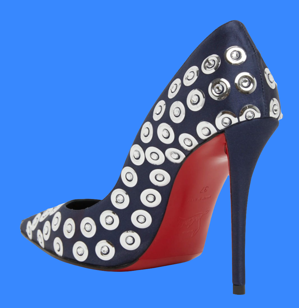 Christian Louboutin Miss Z Silk Crystal Red Sole Pumps