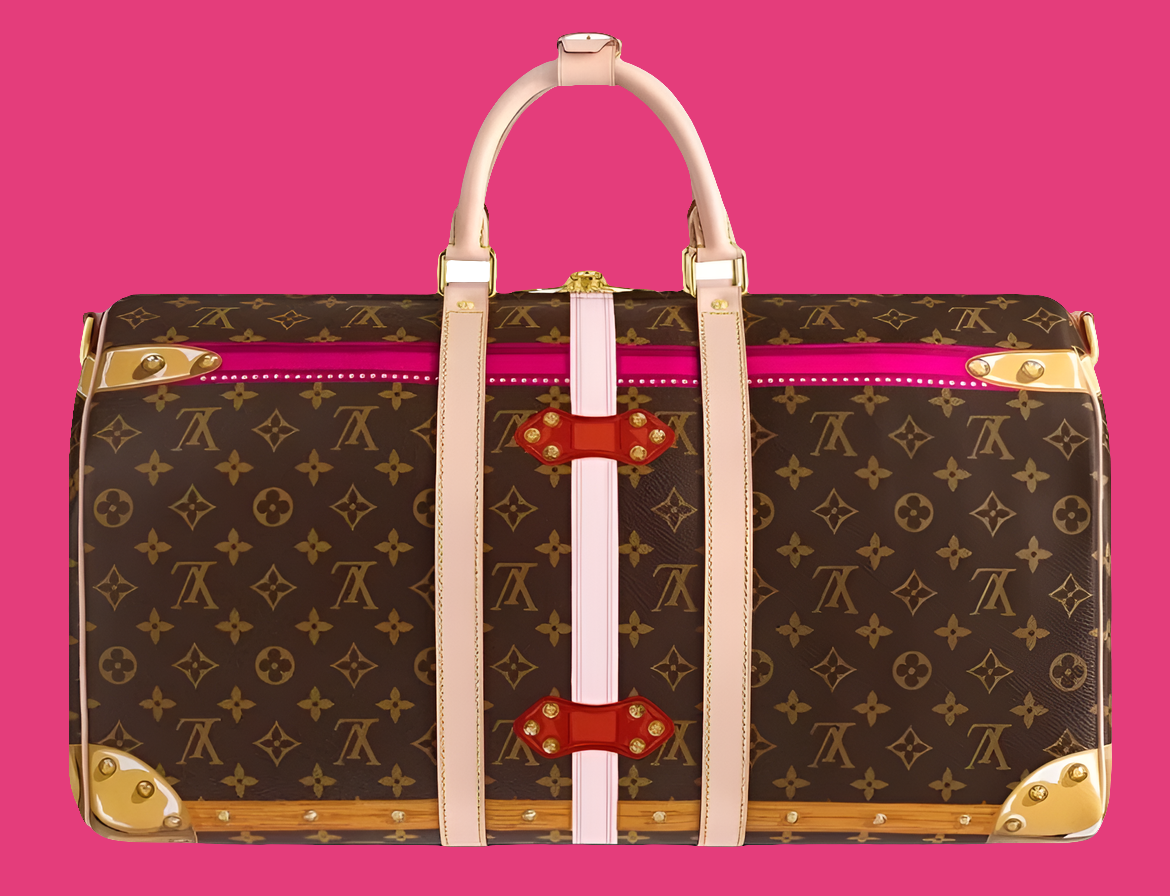 Louis Vuitton Keepall Bandouliere
Monogram Tromp L'oeil Screen 50 Pink Multicolor
