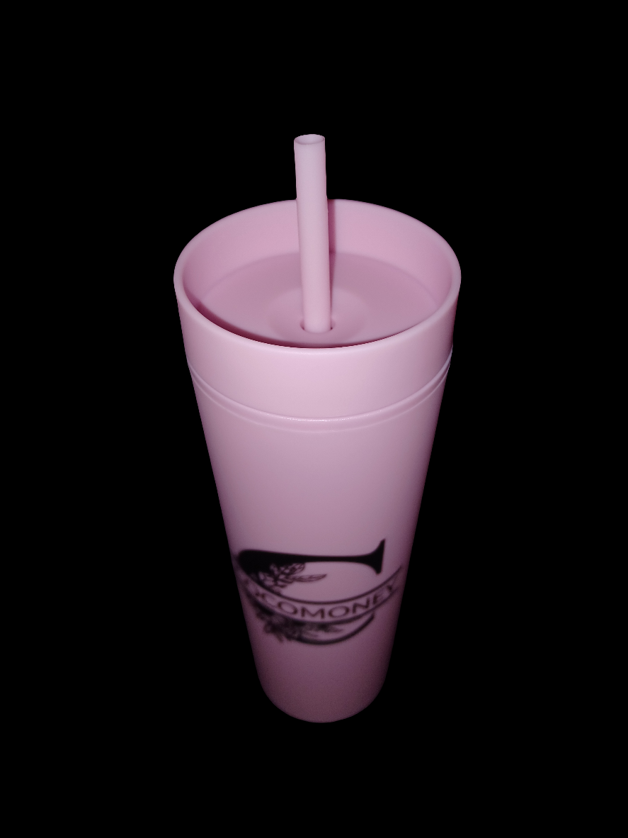 COCOMONEY skinny tumbler fabulous Acrylic and plastic includes a straw for coffee pop or juice anything it's fun and pink and I love it so cute 😍 💗 I live for pink ☺️