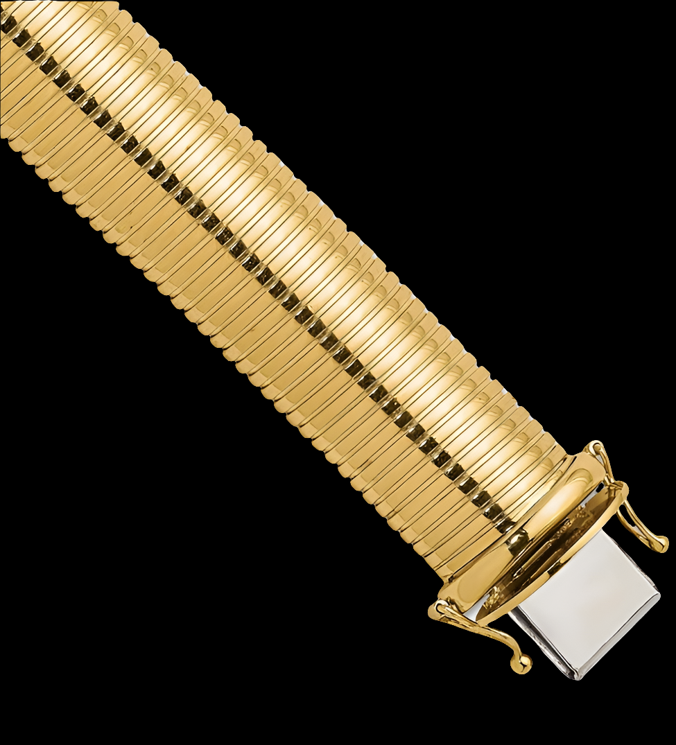 COCOMONEY Versatile 14k Yellow Gold Ribbed Bangle Bracelet