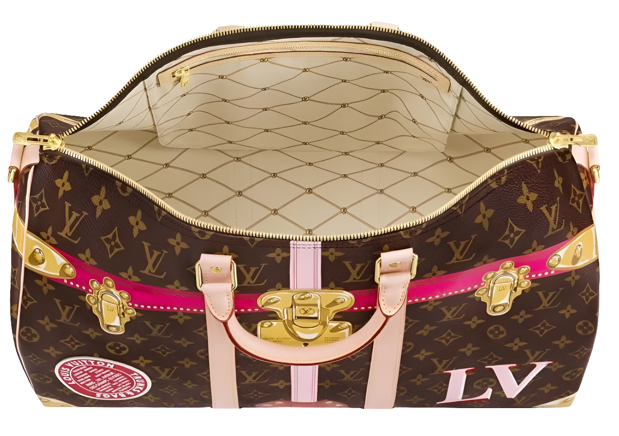 Louis Vuitton Keepall Bandouliere
Monogram Tromp L'oeil Screen 50 Pink Multicolor
