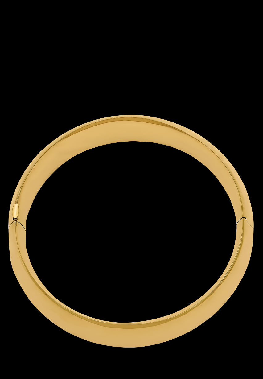COCOMONEY 14K Solid Yellow Gold 20.65mm Oversize Hinged Bangle Bracelet