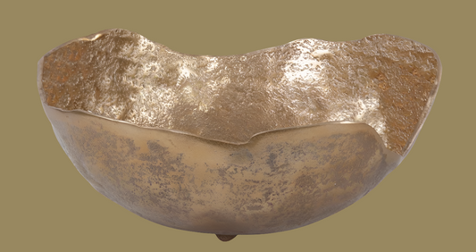 Round Bowl Uneven Rough Gold Finish