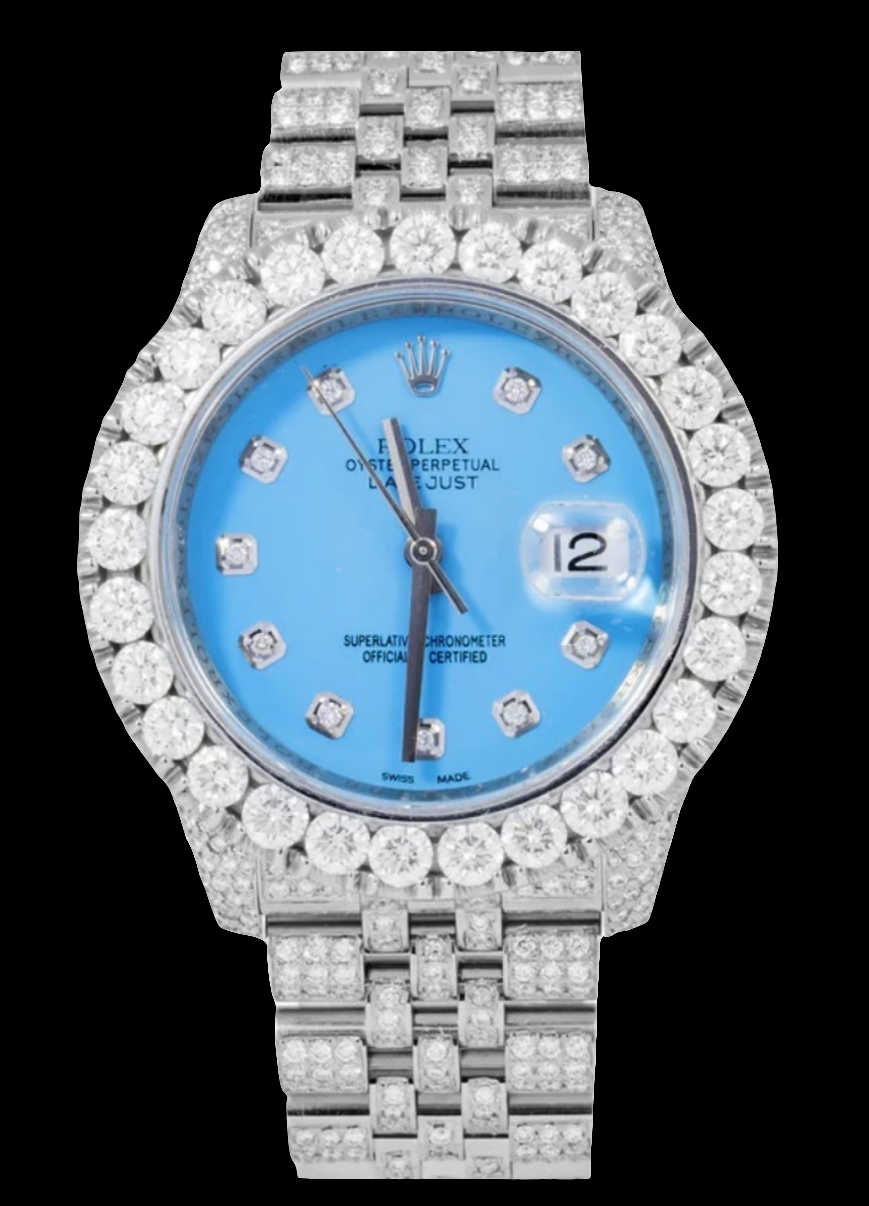 ROLEX DATEJUST 116200 36MM SKY BLUE DIAMOND DIAL WITH STAINLESS STEEL JUBILEE DIAMOND BRACELET Men's