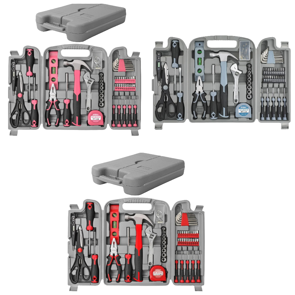 Hi-Spec 54pc Tool Set General Household Toolkit with Toolbox Storage Case, Basic House DIY Tool Kit Set for Home Garage Office College Dormitory Use