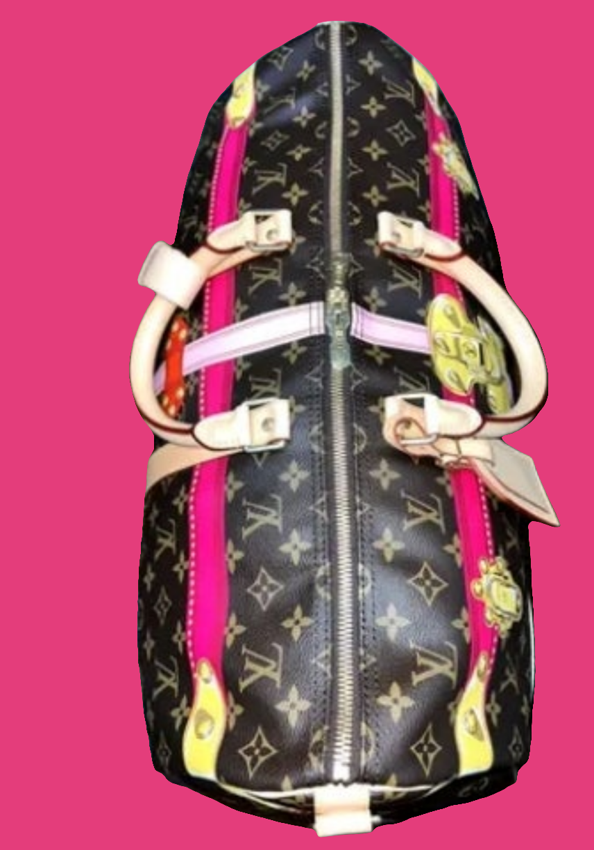 Louis Vuitton Keepall Bandouliere
Monogram Tromp L'oeil Screen 50 Pink Multicolor