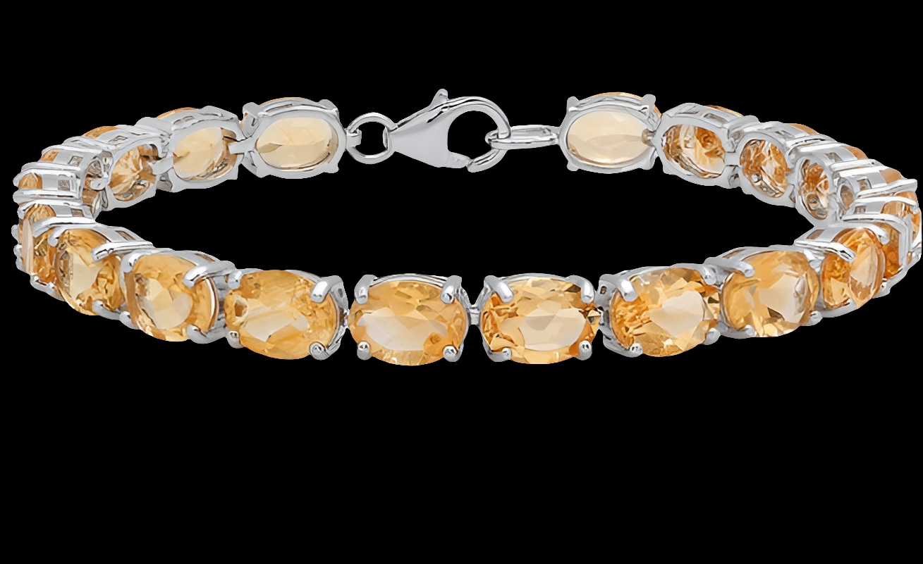 8X6 mm Each Oval Gemstone Ladies Tennis Bracelet,925 Sterling Silver