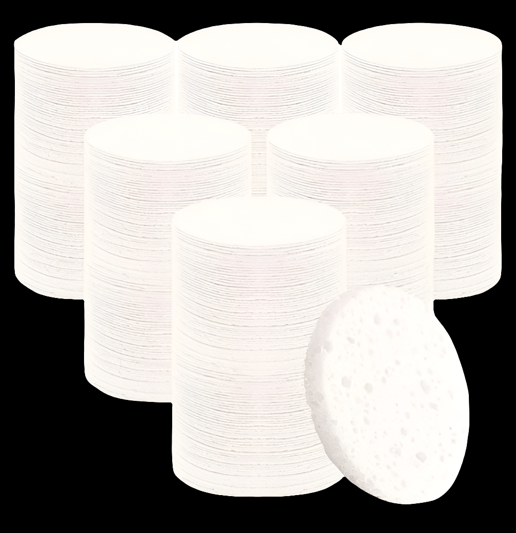 300 Count Compressed Facial Sponges for Cleansing Natural Cellulose Cosmetic Spa Sponge for Face Cleansing Exfoliating Makeup or Mask Removal, Pink
