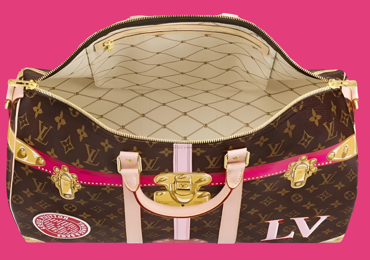 Louis Vuitton Keepall Bandouliere
Monogram Tromp L'oeil Screen 50 Pink Multicolor