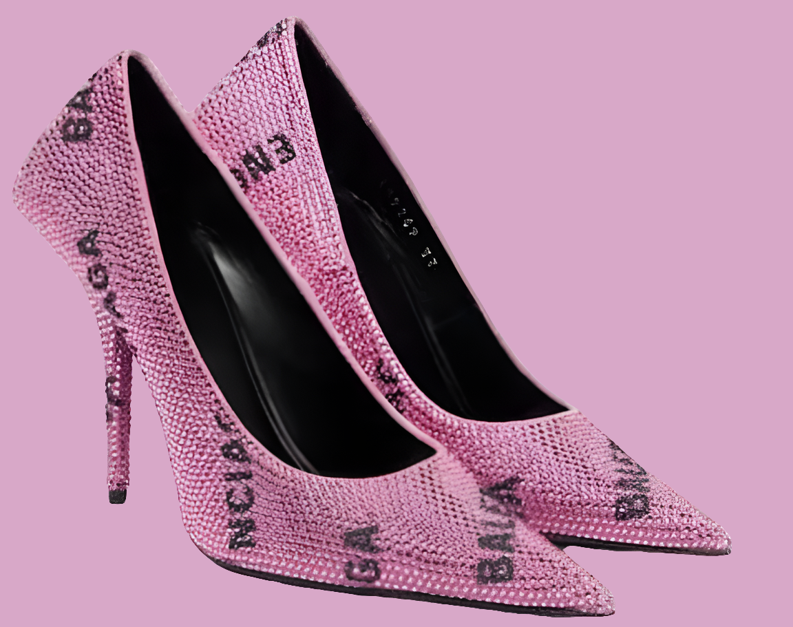 Balenciaga Square Knife Embellished Pink Pumps women's