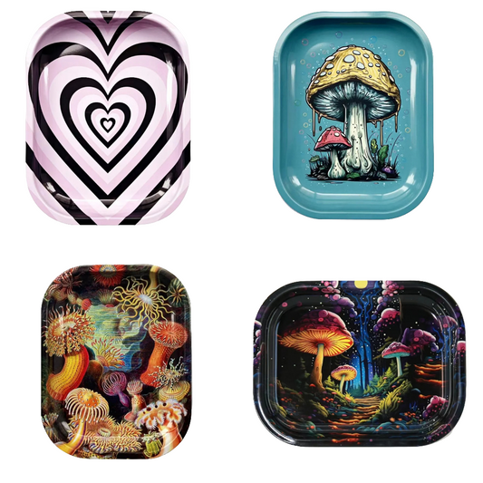 Rolling Tray, Premium Metal Tray - Perfect Size for Home Or Travel Accessories 7''X 5.5'',