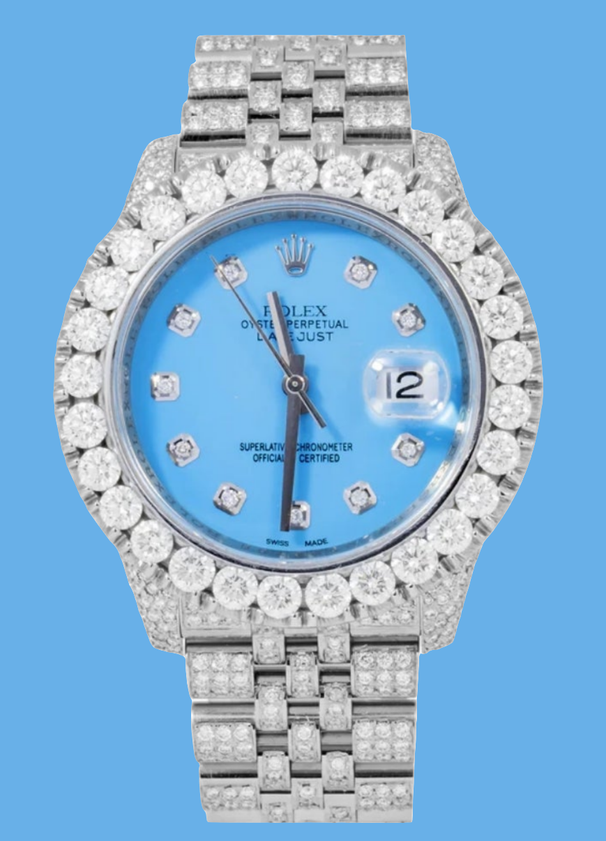 ROLEX DATEJUST 116200 36MM SKY BLUE DIAMOND DIAL WITH STAINLESS STEEL JUBILEE DIAMOND BRACELET Men's