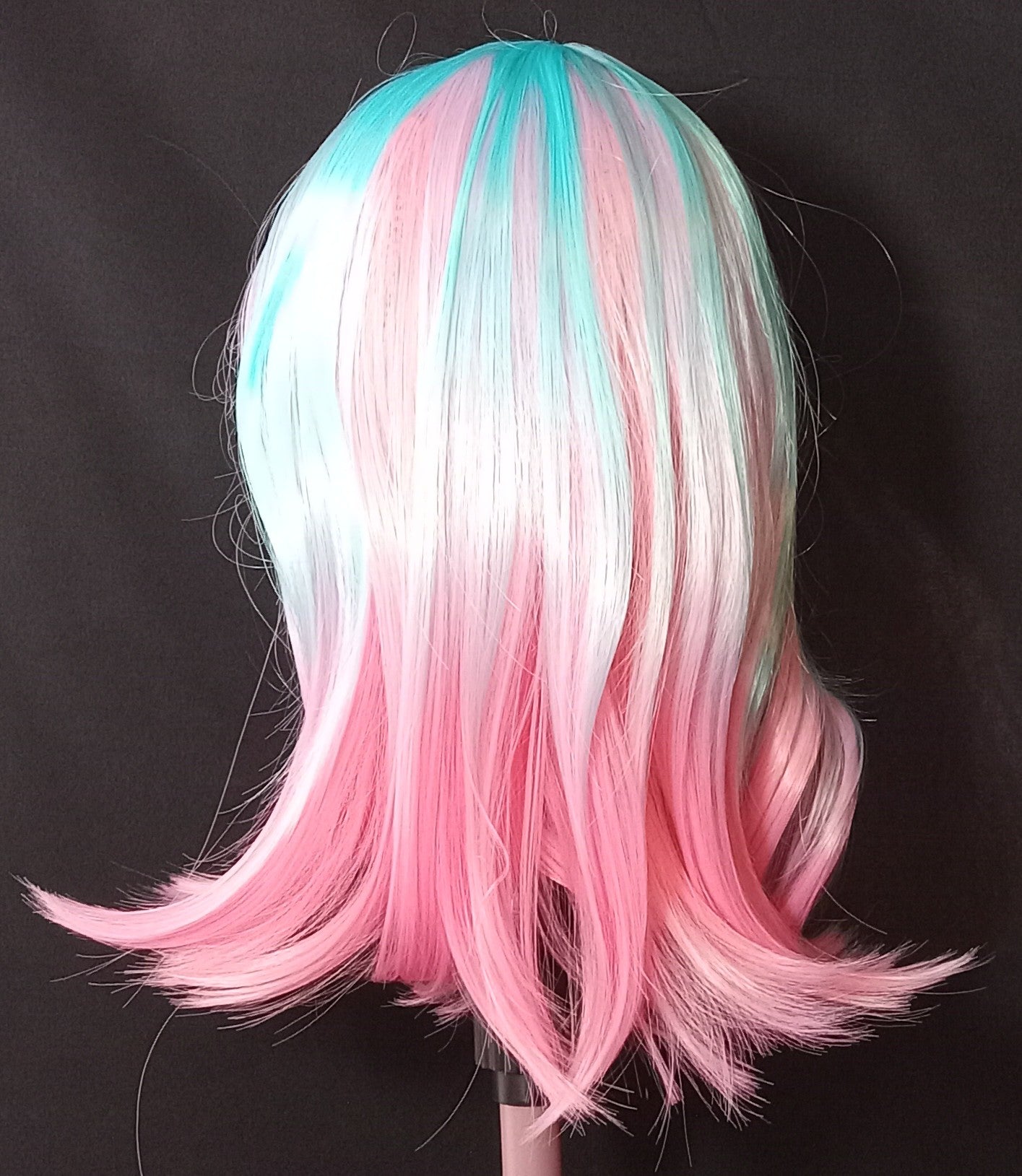 COCOMONEY WIG LIGHT BLUE AND LIGHT PINK STRAIGHT WITH BANGS