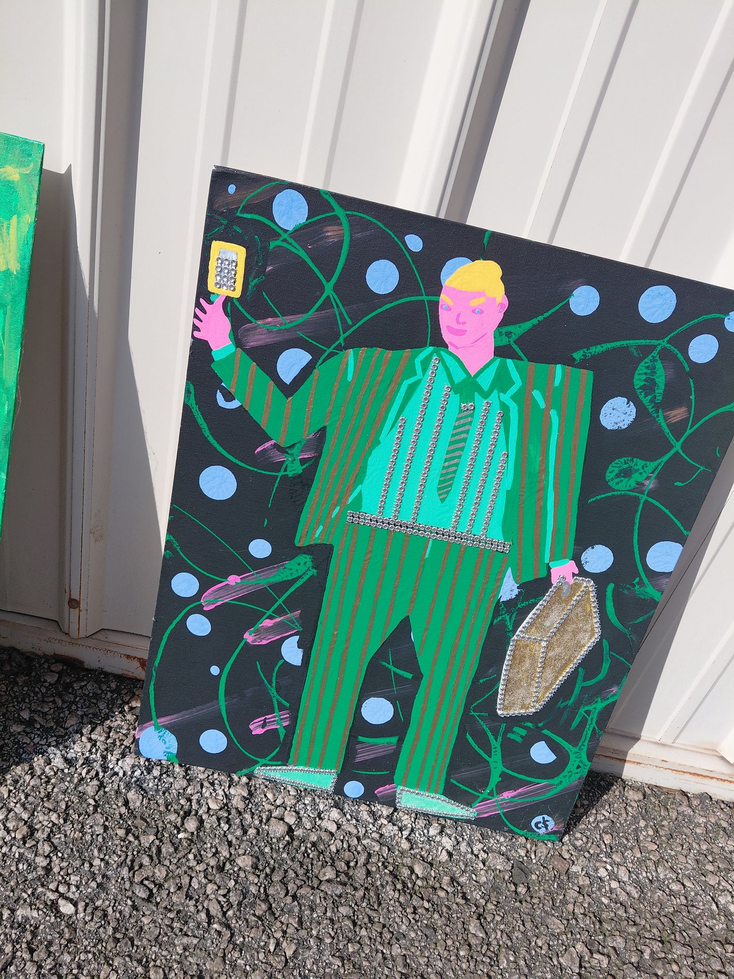 COCOMONEY ART Business Man 1 OF 1 CUSTOM PIECE BY COCOMONEY painting on canvas