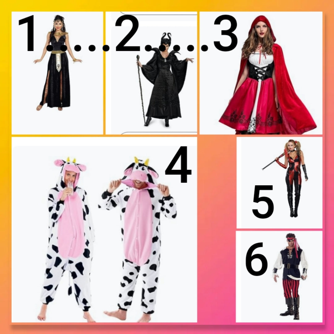 Adult Halloween costume comes with accessories show in its photo choose number by the costume you want