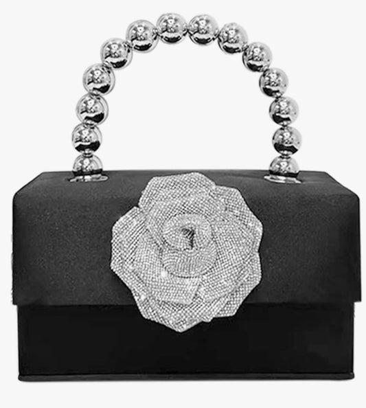 Rhinestone Evening Bag, Satin Small Tote Bag, Clutch Purses for Women, Crossbody Bags for Wedding, Prom, Parties, Travel