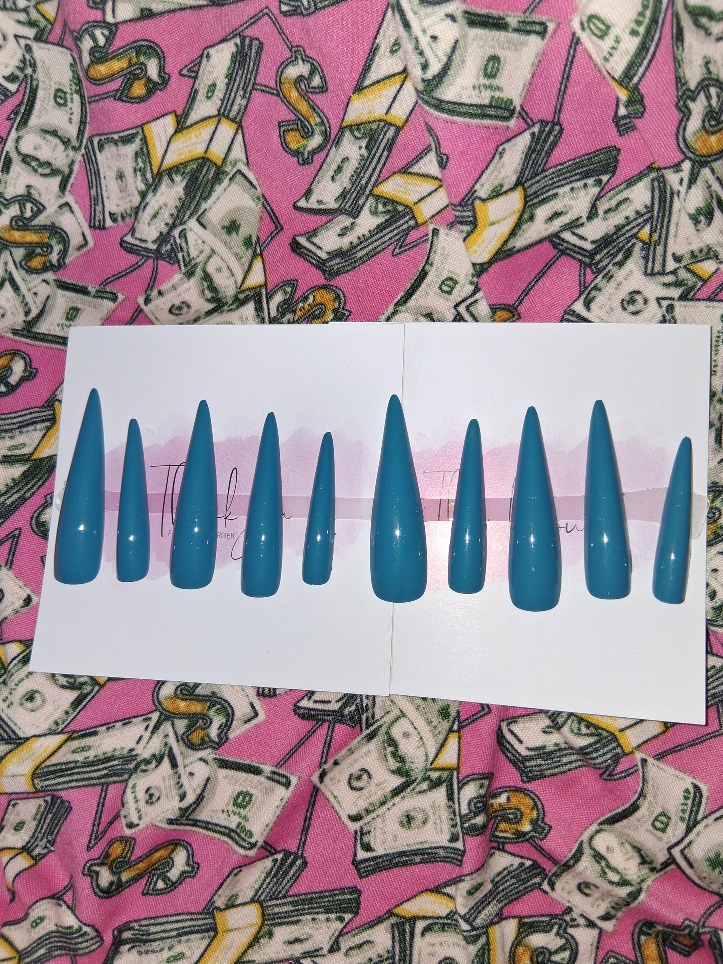 COCOMONEY NAILS CUSTOM 1 OF 1 GLUE ON PRESS ON COMES WITH FREE GIFTS #g19