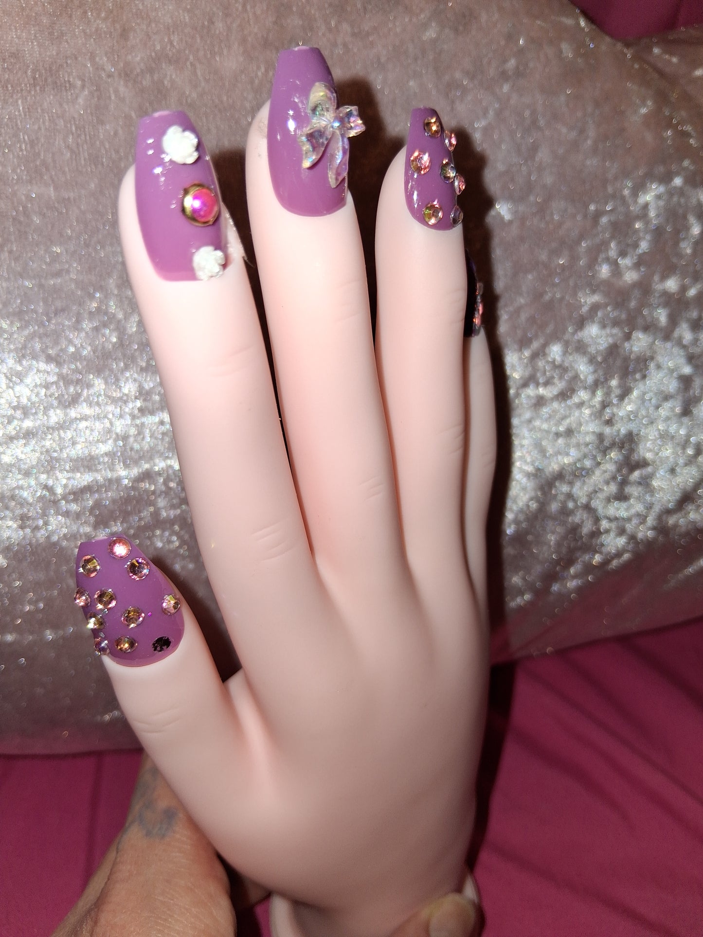 COCOMONEY NAILS CUSTOM 1 OF 1 GLUE ON PRESS ON COMES WITH FREE GIFTS #b67