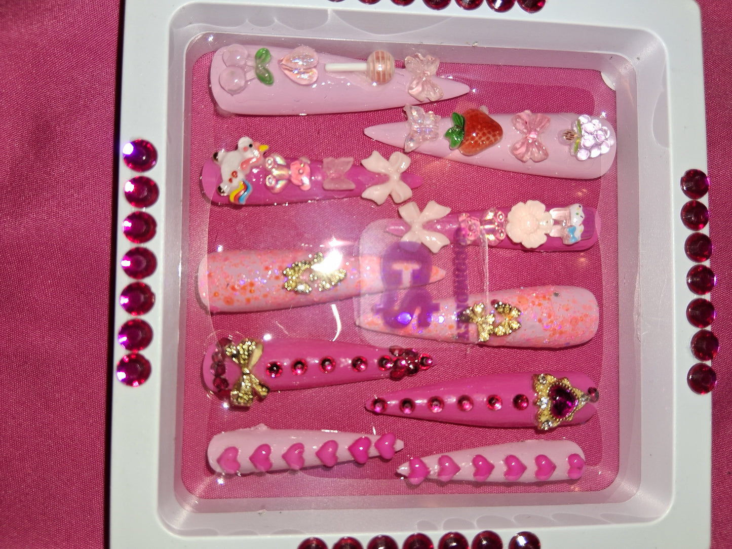 COCOMONEY NAILS CUSTOM 1 OF 1 GLUE ON PRESS ON COMES WITH FREE GIFTS #p7