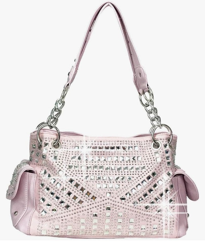 12×8×3.5 Gem Studded Rhinestone Concealed and Carry Purse