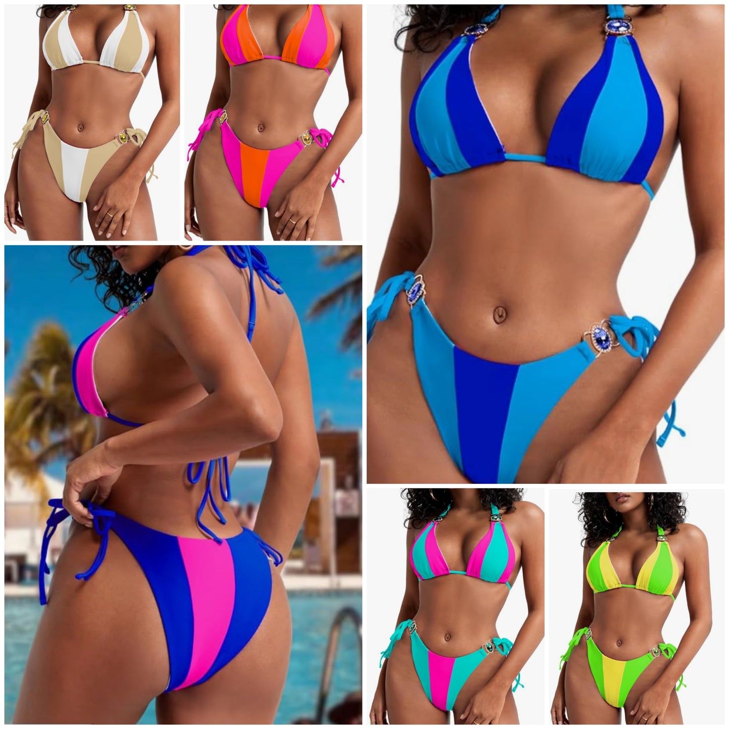 COCOMONEY BATHING SUIT WITH FREE BAG AND GIFTS polyester 1 set 2 pieces