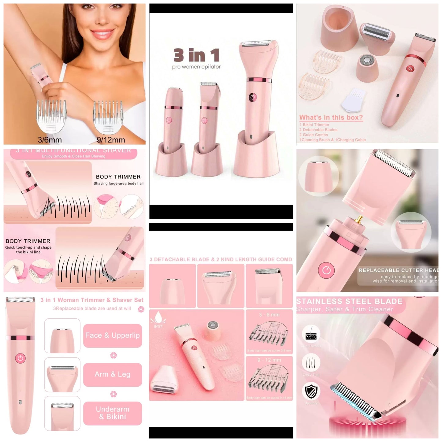 Electric Bikini Trimmer Rechargable Female Epilator Lady Hair Removal Women Shaver For Legs Pubic Body Depilador Privates Parts