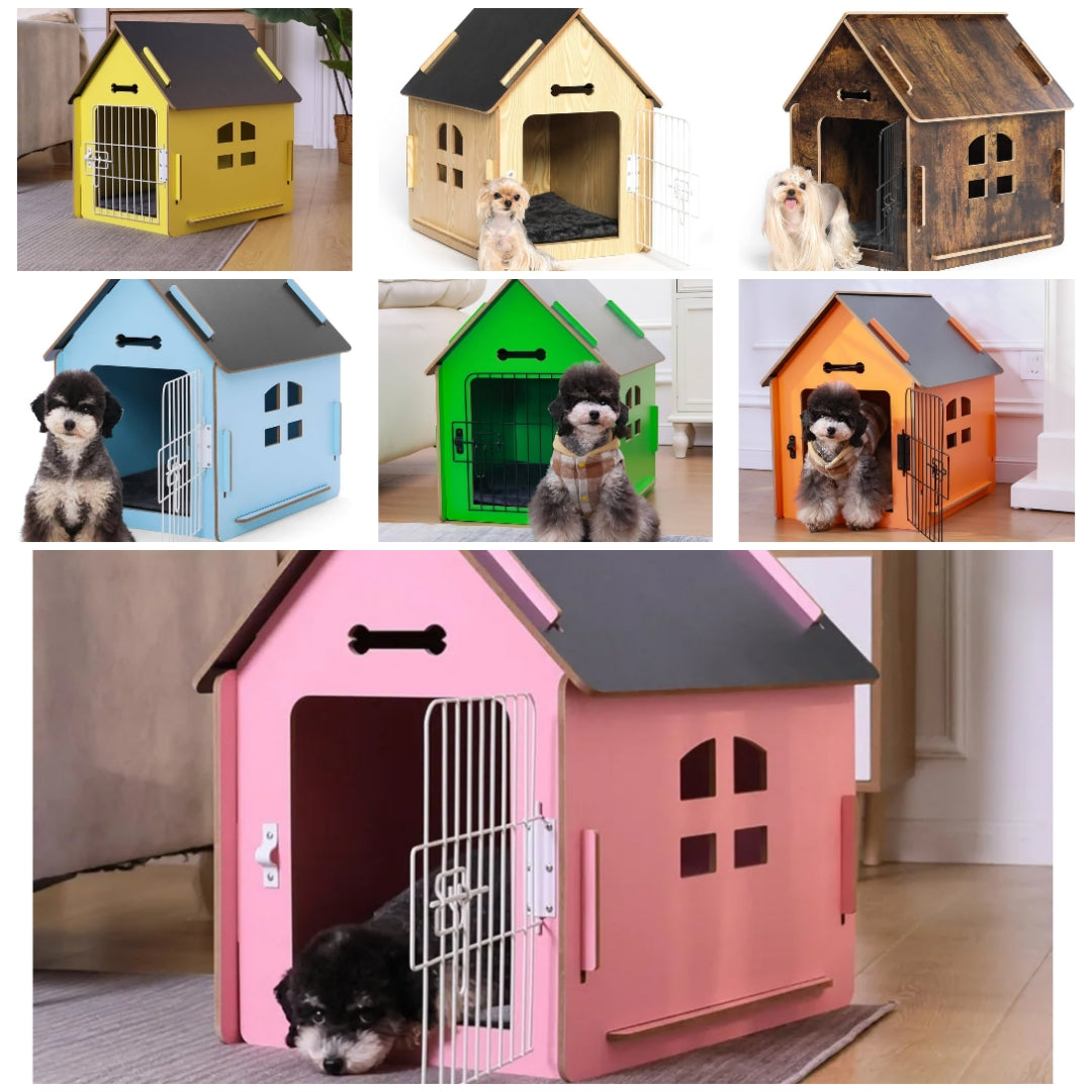 Dog House Indoor for Small Dogs or Cats, Cozy Wooden Design, Small Indoor Bed House, with Air Vents and Elevated Floor Warm Dog Cave