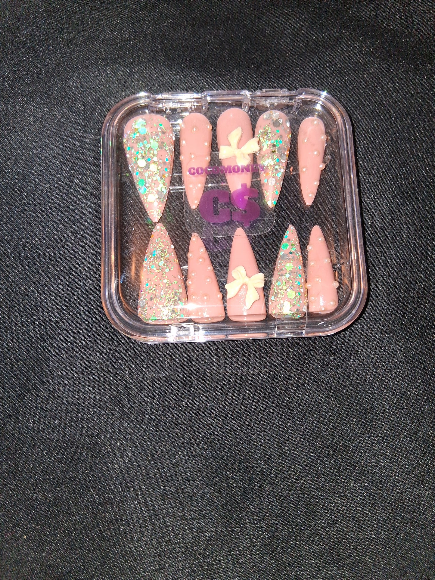 COCOMONEY NAILS CUSTOM 1 OF A KIND PIECES ACRYLIC COMES 2ITH FREE GIFTS