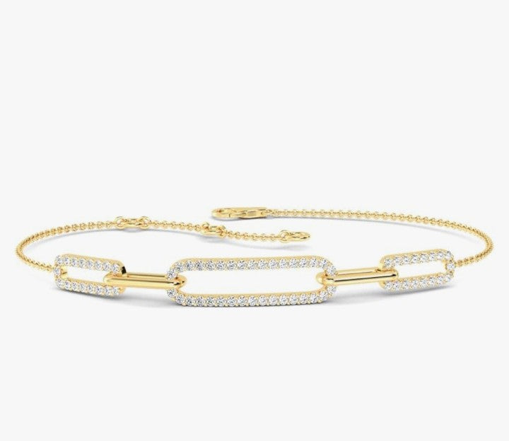 COCOMONEY 1-20 Carat (ctw) White Gold Round Cut LAB GROWN Diamond Bracelets (Color H-I Clarity VS1-VS2)