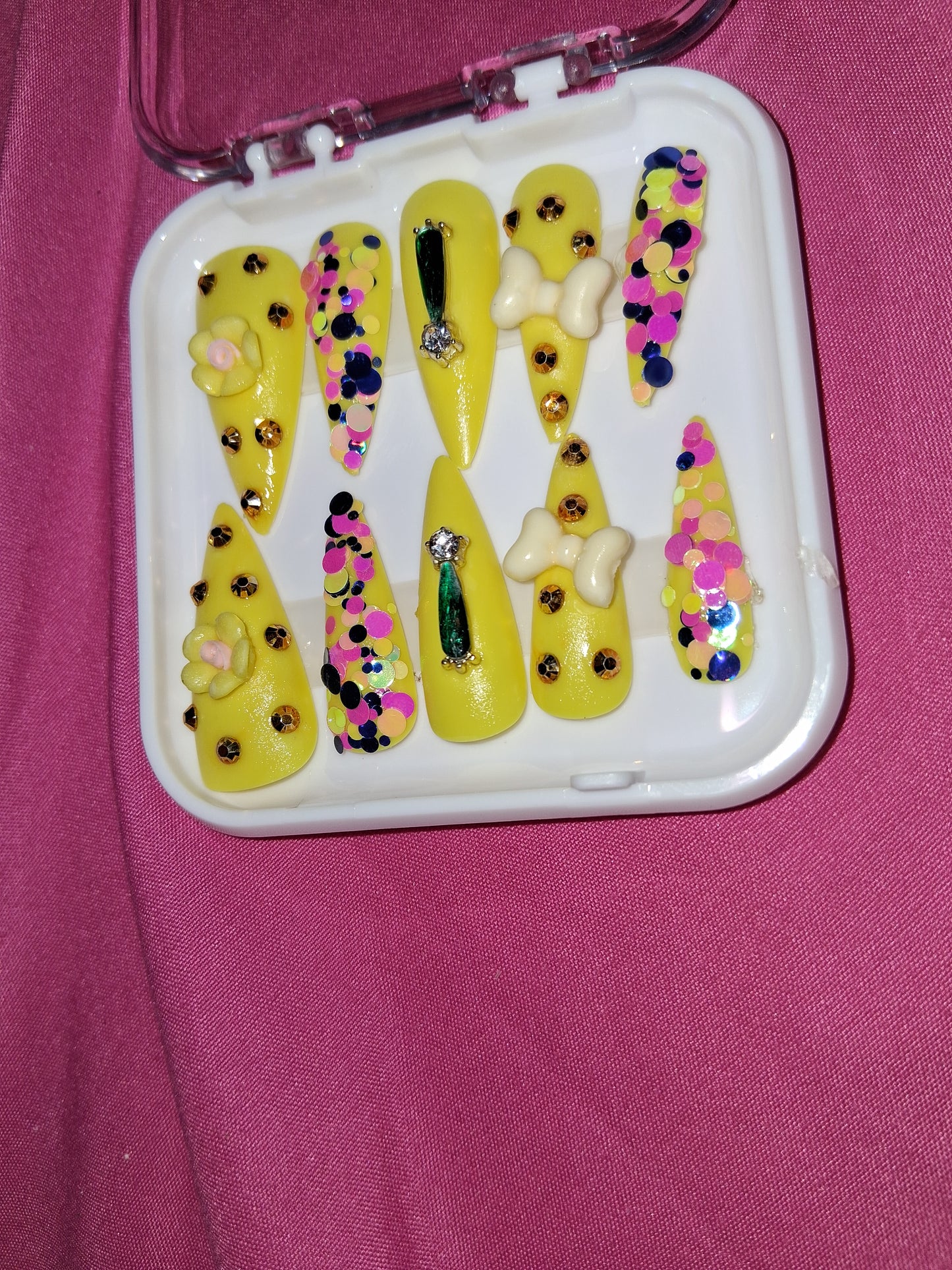 COCOMONEY NAILS CUSTOM 1 OF 1 GLUE ON PRESS ON COMES WITH FREE GIFTS #b81