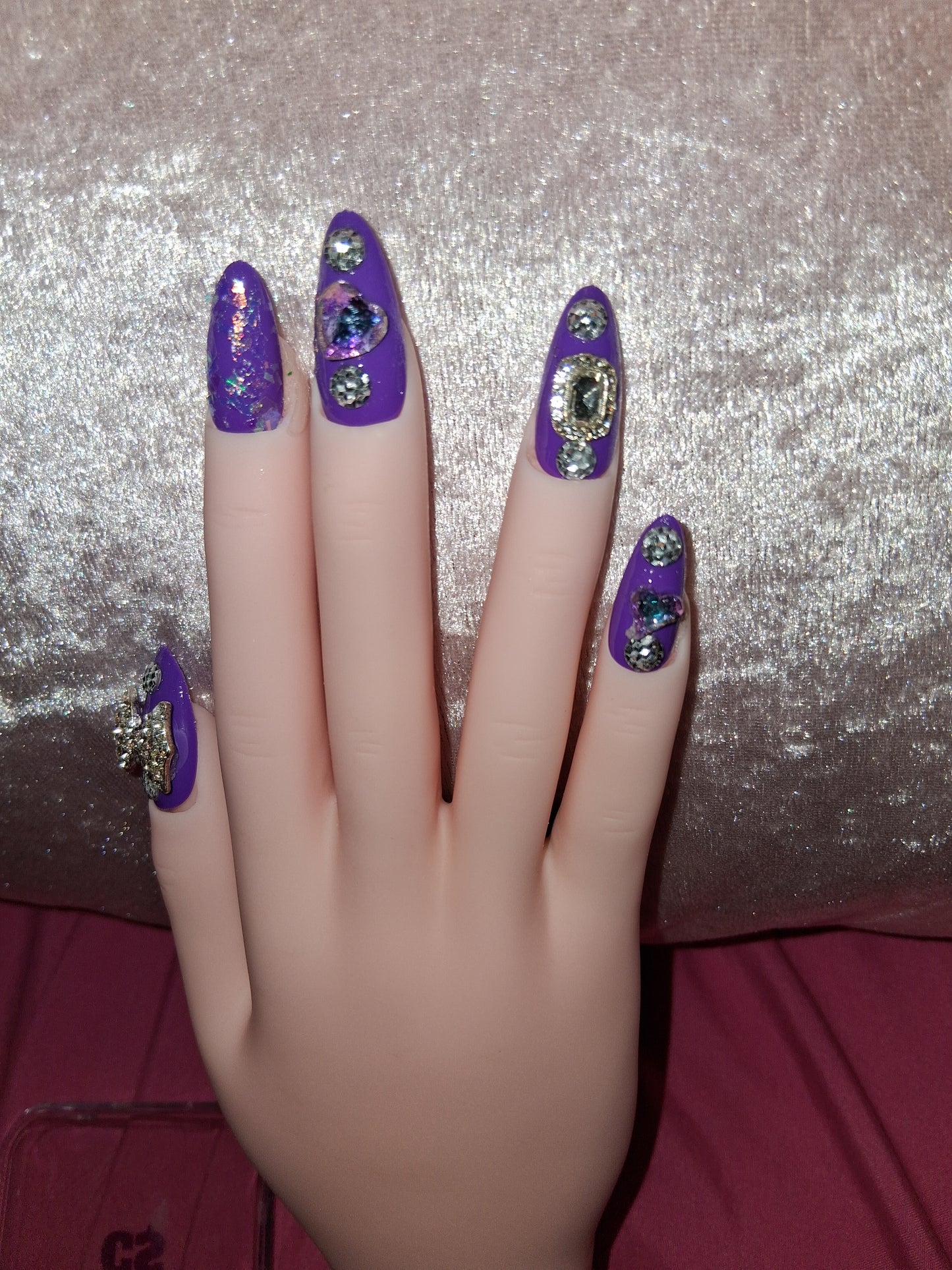 COCOMONEY NAILS CUSTOM 1 OF 1 GLUE ON PRESS ON COMES WITH FREE GIFTS #b76