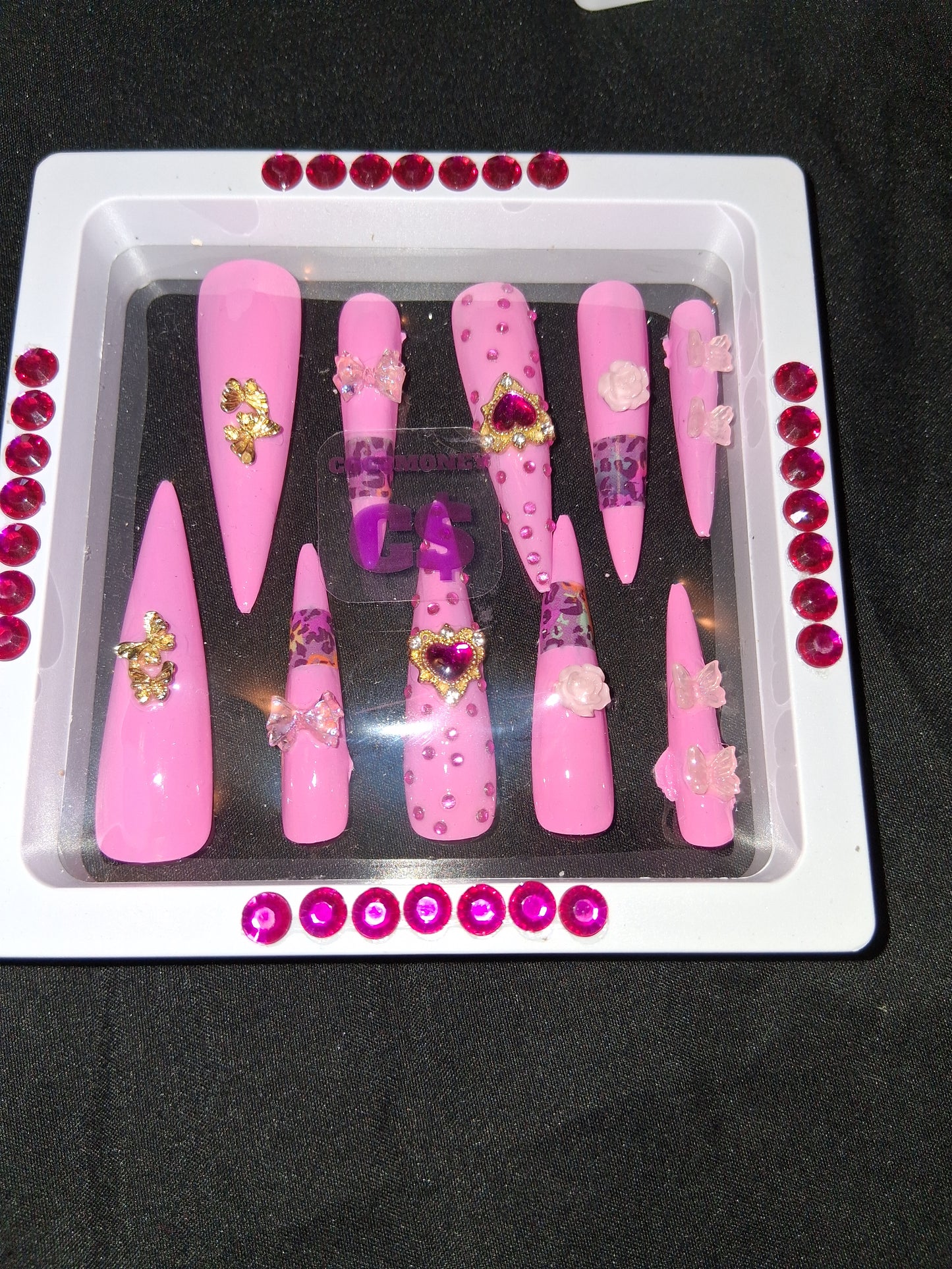 COCOMONEY NAILS CUSTOM 1 OF 1 GLUE ON PRESS ON COMES WITH FREE GIFTS #p65