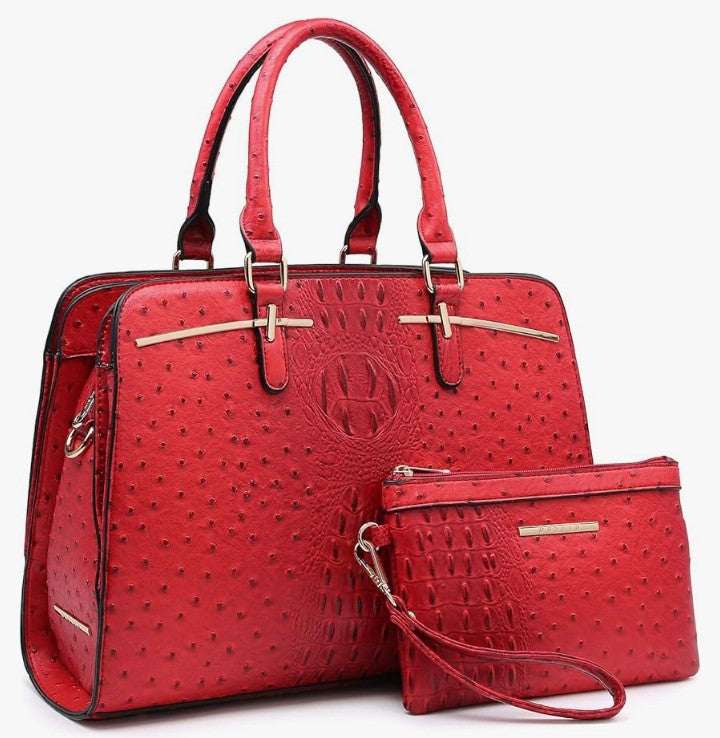 Women Handbag Wallet Tote Bag Shoulder Bag Hobo Bag Top Handle Satchel Purse Set 2pcs w/ 3 Compartments