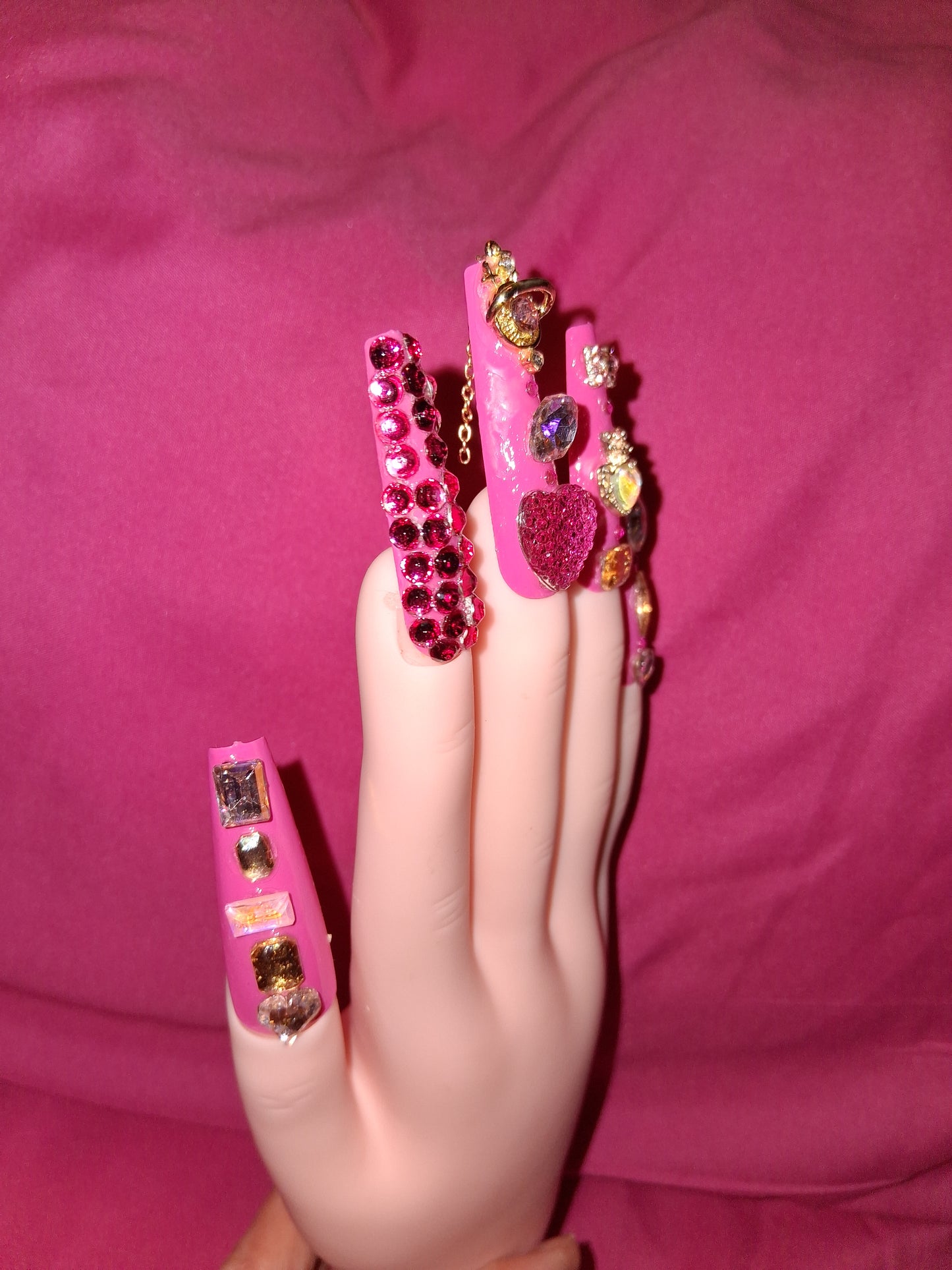COCOMONEY NAILS CUSTOM 1 OF 1 GLUE ON PRESS ON COMES WITH FREE GIFTS #o96
