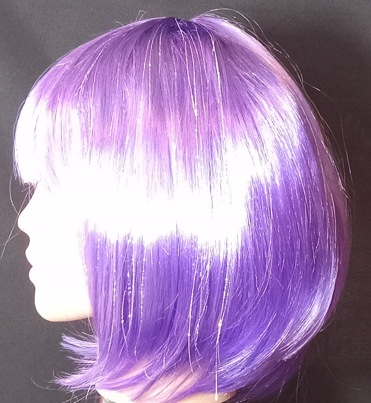COCOMONEY WIG PURPLE STRAIGHT SHOULDER LENGTH