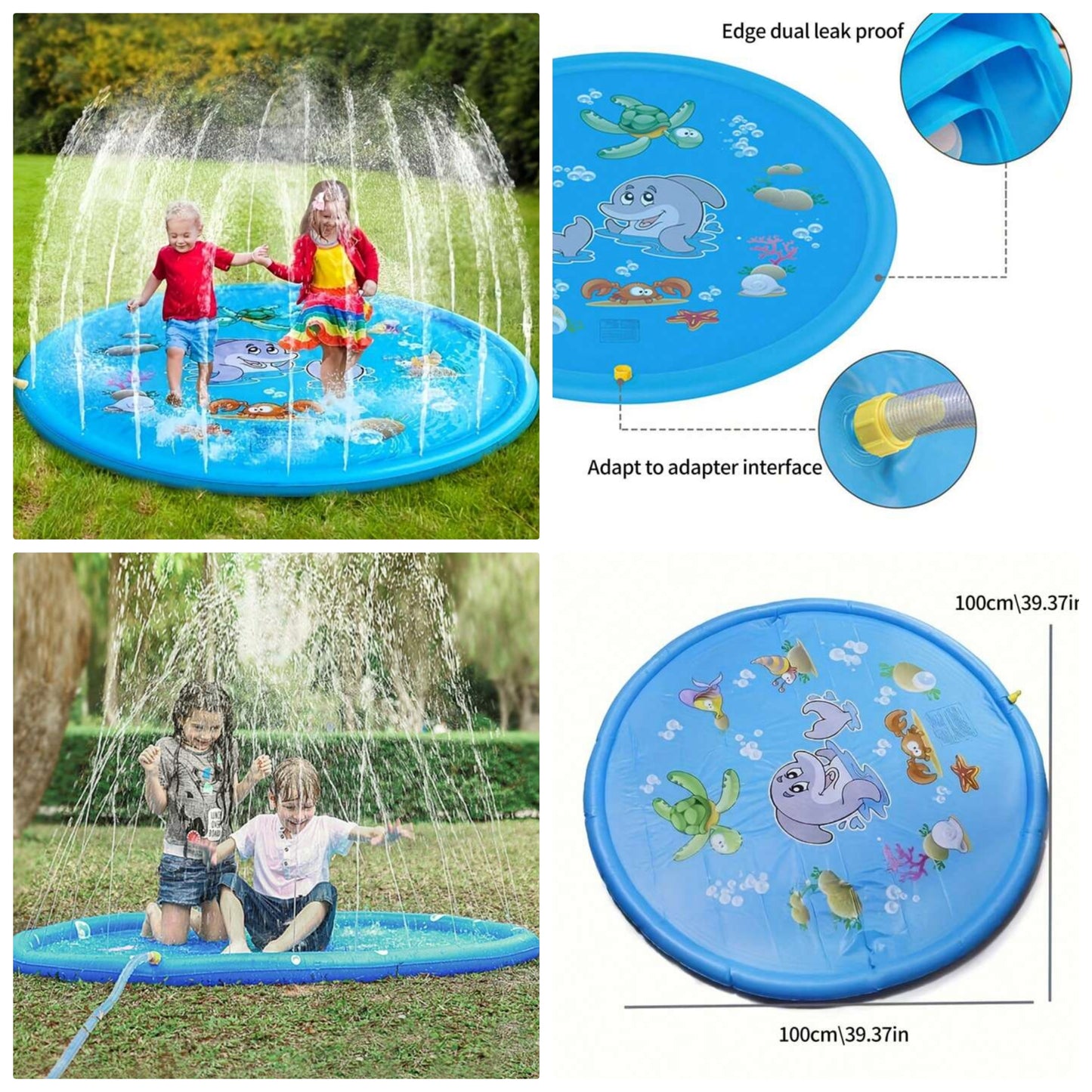 1pc, Outdoor Water Splash Mat, PVC Inflatable Pool Mat, Outdoor Lawn Game Mat, Water Play Splash Mat